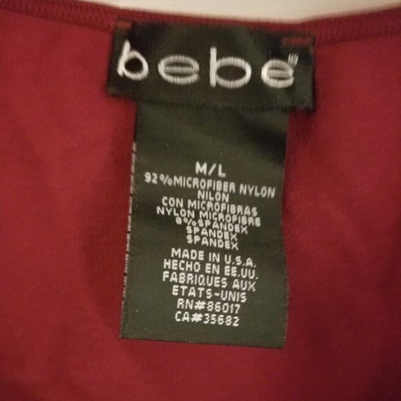 Bebe Burgundy Top sz. M - Picture 2 of 5